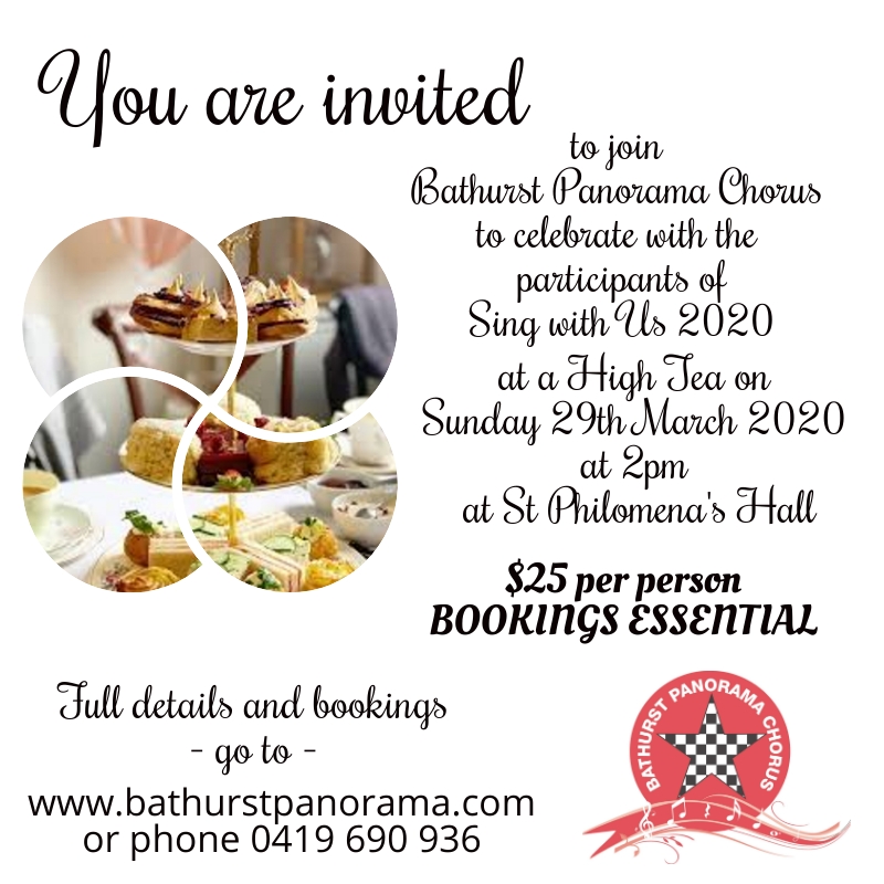 CANCELLATION - A High Tea with Bathurst Panorama Chorus